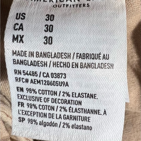 American Eagle Men’s Classic Next Level Stretch Khaki shorts size 30” 5 pockets - Picture 9 of 10